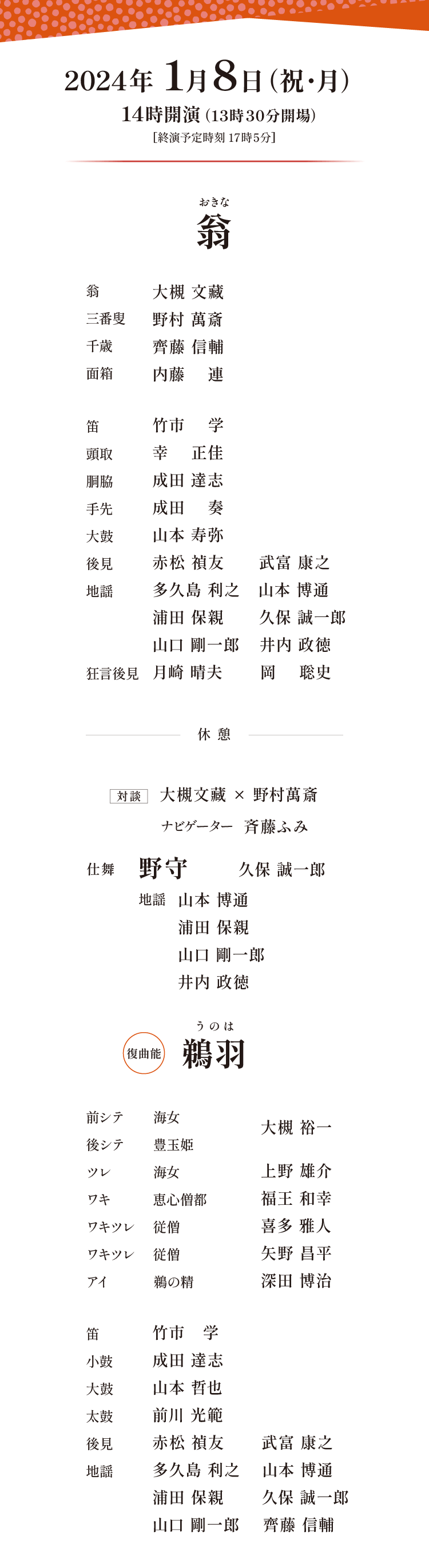 宮崎公演 配役